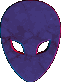 spinning metallic alien head