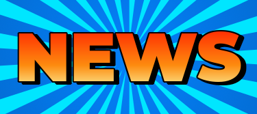 news text with sunburst background